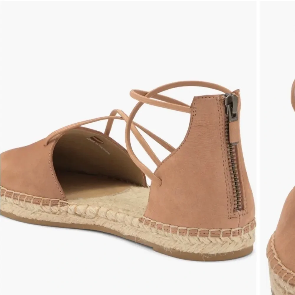 Eileen Fisher Lace Up Espadrilles Sandals Boho Casual Summer Vacation Tan 7.5